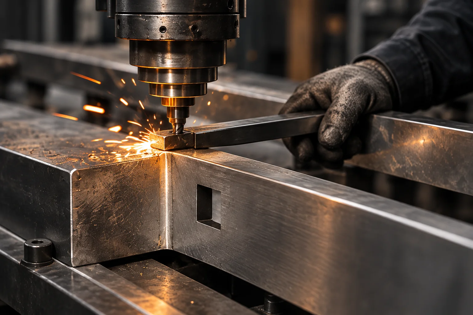Metal bir stand parçasının üretim aşaması